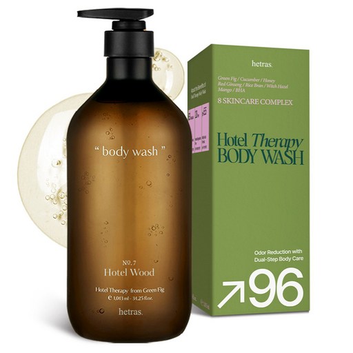 hetras. 飯店療癒系列沐浴乳 No.7 Hotel Wood, 1個, 1013ml