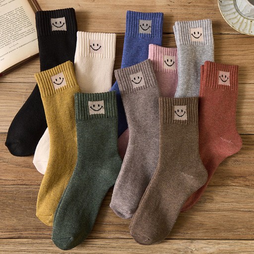 두발로 여성용 스마일 컬러 니트 양말 10켤레 세트 판매