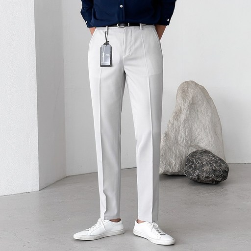 베이직바이블 남자 스판 슬랙스 빅사이즈 밴딩 바지 링클프리 출근룩 데일리용5color