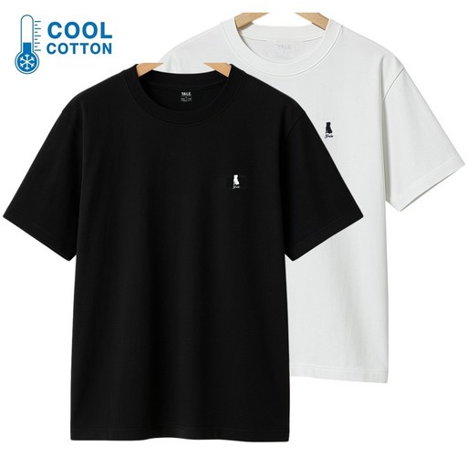예일 쿨코튼 자수로고 반팔티 남녀공용 냉감소재