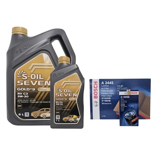 싼타페 DM 디젤 엔진오일세트 세븐골드 RV C3 5W30 7L O0096A2445