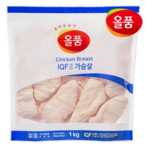 올품 IQF 닭가슴살, 1kg, 3개