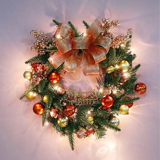 Hyades 크리스마스 장식 리스 전구 포함 가랜드 조명 세트