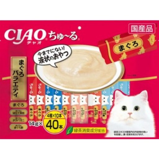 이나바 챠오 츄르 고양이 간식 참치 버라이어티 560g 1개 고양이의 간식으로 완벽한 선택