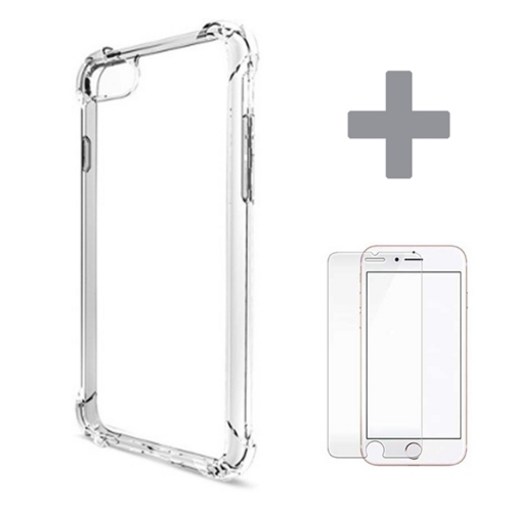 데일리어스 아이폰 8플러스 에어 범퍼 투명 쿠션 젤리 케이스 + 9H 강화유리 액정 보호 필름