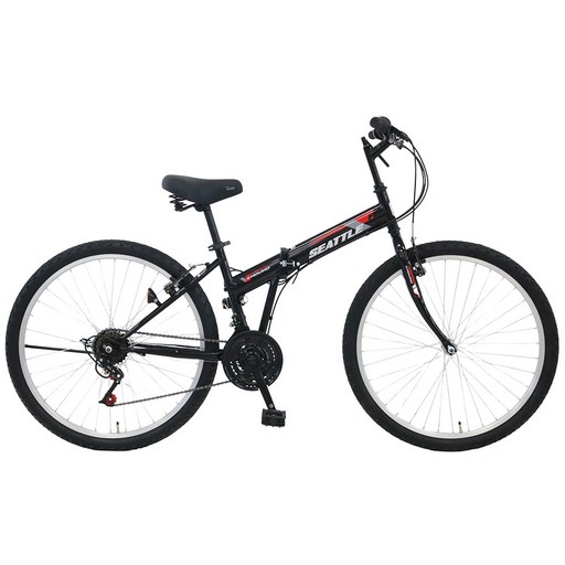 [삼천리자전거/하운드] 시애틀F26 접이식 자전거 시애틀 F 21단 26인치 155cm 이상 생활용 C.MTB 컴포트 MTB, 미조립박스, 블랙