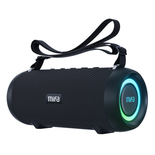mifa 60W 휴대용 IPX8 방수 블루투스 스피커 LED 무드등 A90, 검은 색