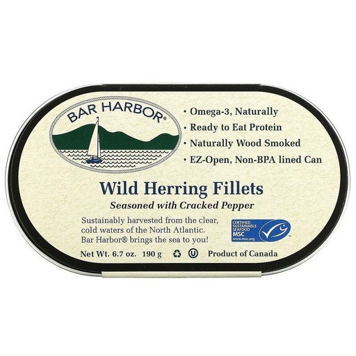 바 하버 와일드 청어 필레 깨진 후추 190g Bar Harbor Wild Herring Fillets Seasoned