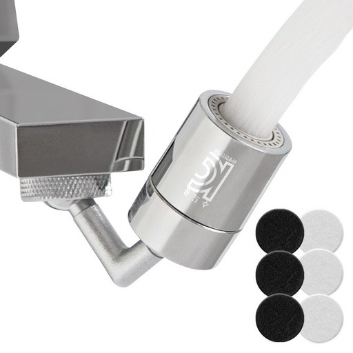 해피달링 720도 세면대 각도조절 워터탭  수전 교체 필터, 1개