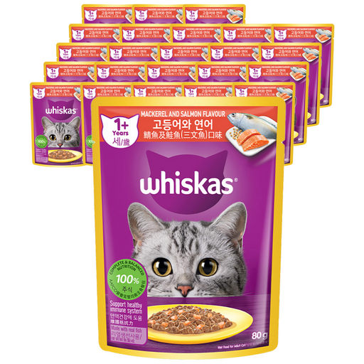 위스카스 어덜트 고양이 습식사료 고양이를 위한 최고의 맛과 영양