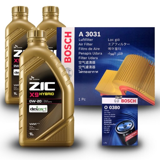 디 올 뉴 싼타페 하이브리드 MX5 1.6 가솔린 엔진오일세트 ZIC X9 HYBRID 0W20