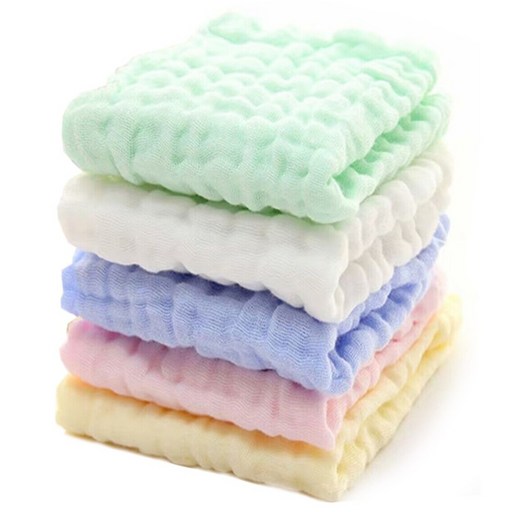알엠티 6중6겹 거즈 순면 가제 손수건 부드러운 민감한 피부를 위한 얼굴 수건 5pcs 25X25