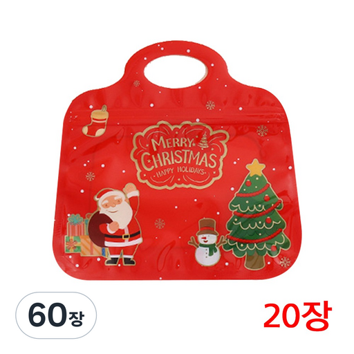 기프트플래닛 크리스마스 구디백 단체선물 어린이집 교회 행사 이벤트, 60장, 산타