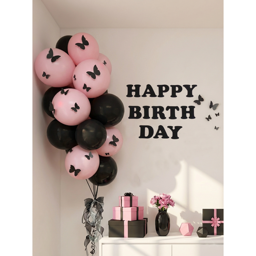 크레샤 블랙핑크 생일파티용품 헬륨효과 파티풍선세트