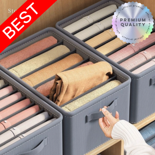 라이프앤컴 칸막이 옷 수납 정리함, 1개, 그레이 7칸