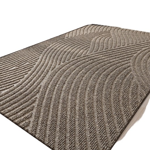 하이븐 갤러리 현관 발매트 미끄럼방지, 물결브라운, 1개