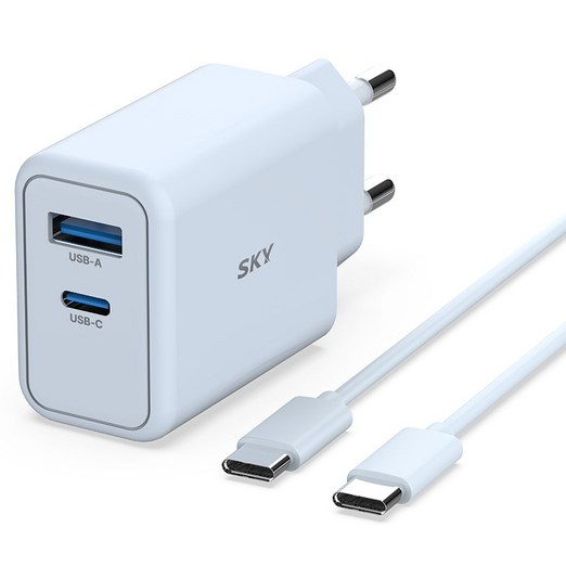 SKY 필 GaN 초고속 충전기 25W  USB C to C 충전 케이블 40W 세트