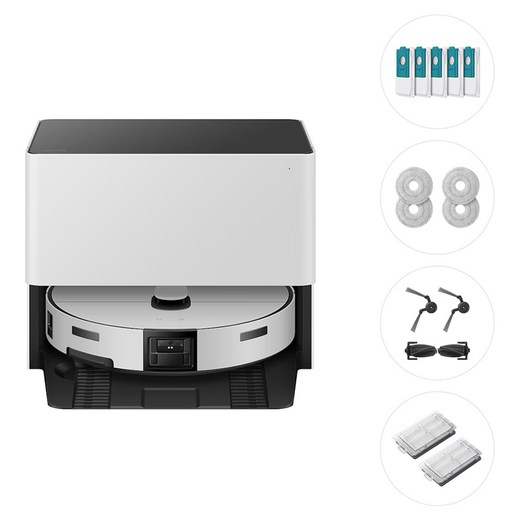 삼성전자 Bespoke AI 스팀 플러스 자동 급배수 로봇청소기  리폼비  먼지봉투  다회용포  브러시 키트  모터필터 세트 방문설치, 새틴 그레이지, VR80F01SDG98AS