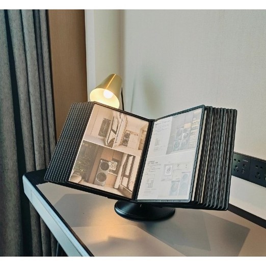 가게 메뉴판 스탠드 상하좌우 각도조절 10, 20페이지, 1개, 블랙 20페이지