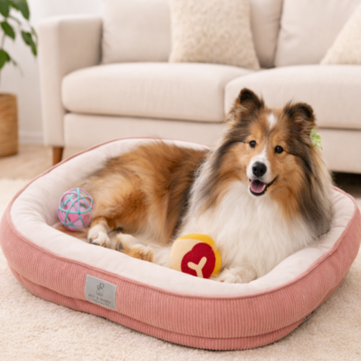 펫앤마마 겨울 푹신한 강아지 꿀잠 마약 방석 관리 편한 커버분리형 쿠션, 로즈 브라운, 1개