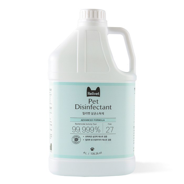 Relivet 반려동물 살균소독제, 4L, 1개
