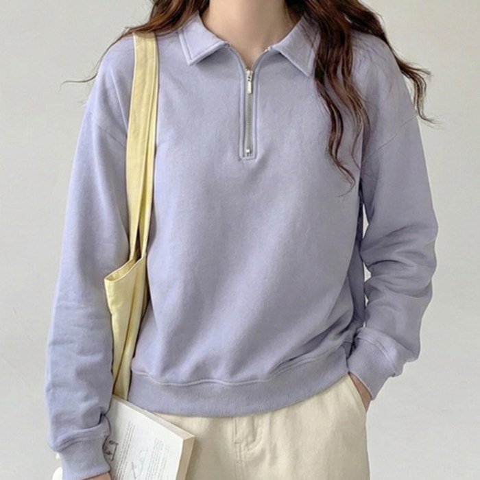 파라다이소 아이캔심플 어반 캐주얼 무드 하프집업 카라 맨투맨