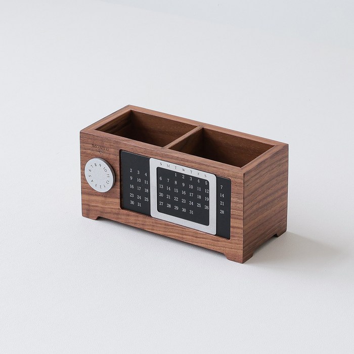 우드 만년달력 리모컨 2칸 소품정리함