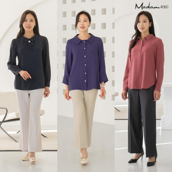 마담4060클래씨블라우스 마담4060 클래씨 블라우스 3종