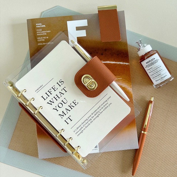 투명 다이어리 생각정리 노트 6공 만년형