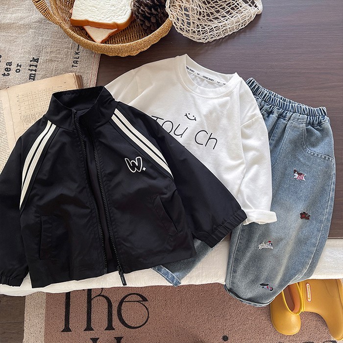 뽀뽀뽀 아동복 유아 애니띵 3종세트 자켓긴팔티청바지 남아 키즈 아동 아기 봄 가을 외투 옷 청바지