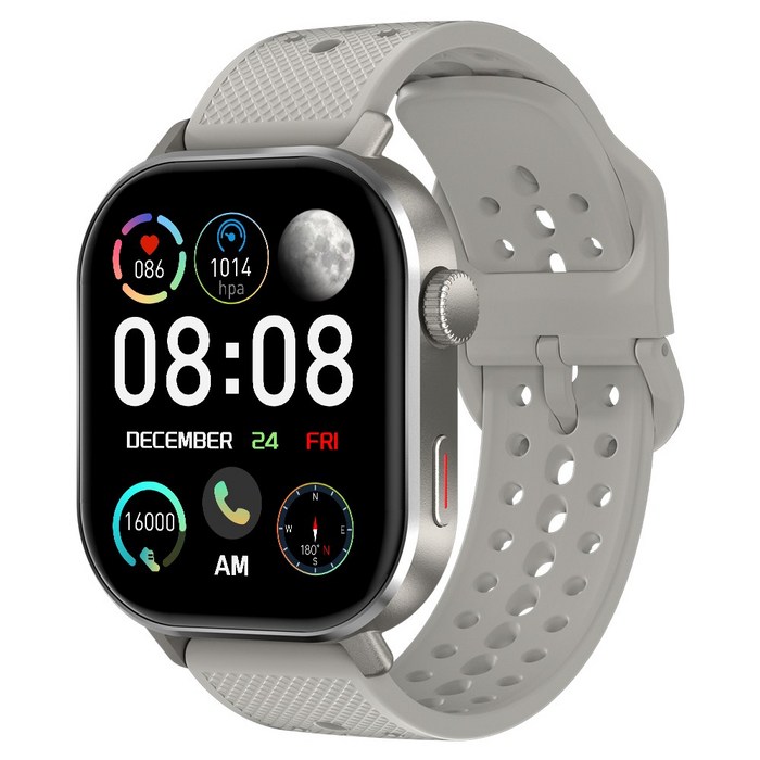 와피크 아웃도어 스마트 워치 ST60 SOS통화 AI운동인식 스포츠시계, GPS  블루투스, 5.4cm, 실버