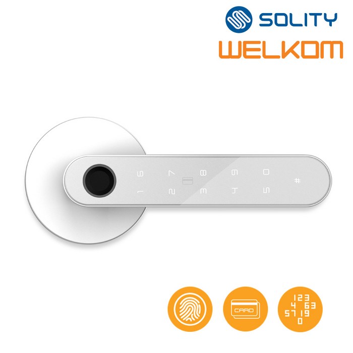 웰콤 ART L30 화이트 목문용 디지털도어락 지문인식 카드키2개 비밀번호 무타공 번호키 방문손잡이 사무실 판넬문 나무문용 비상전원 에티켓기능 음량조절무음포함 4단계 솔리티, 고객직접설치, ART L30화이트