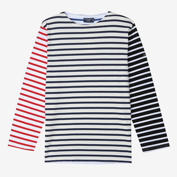 세인트제임스 밍콰이어 긴팔 티셔츠 Saint James Minquiers18 Crazy EcruMarine