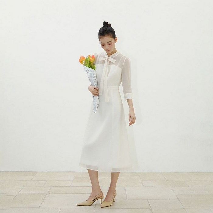 백화점 정품 25FW 잇미샤 25 SS 타이 쉬폰 원피스 ITP5ZOP450