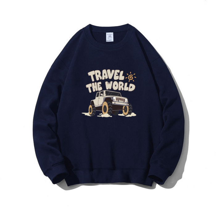 CBHV 남성용 오버핏 카툰프린팅 맨투맨 남녀공용 데일리 아우터