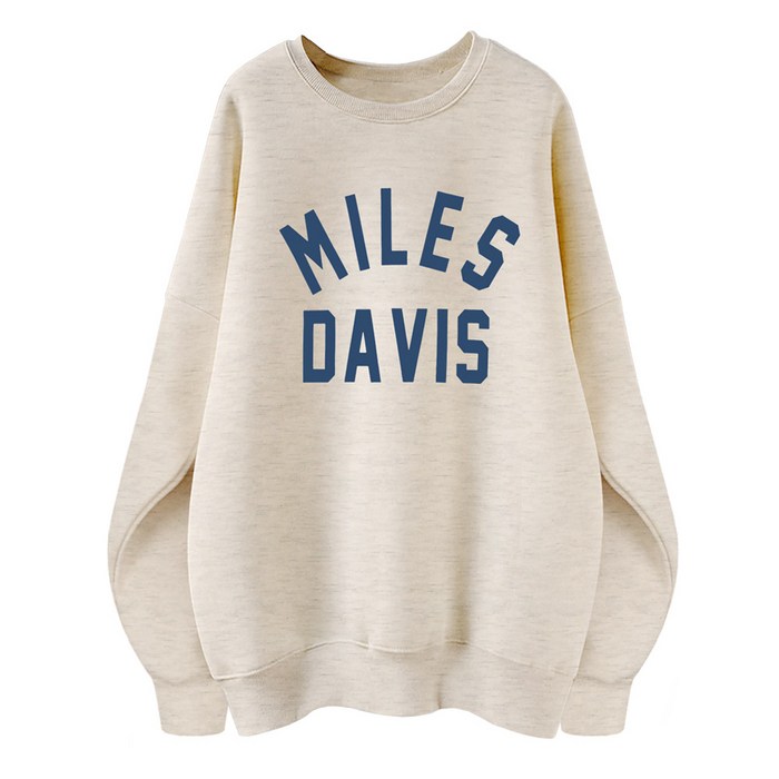 엠제이스타 남녀공용 오버핏 맨투맨 MILES 여성 여자 레터링 긴팔 티셔츠