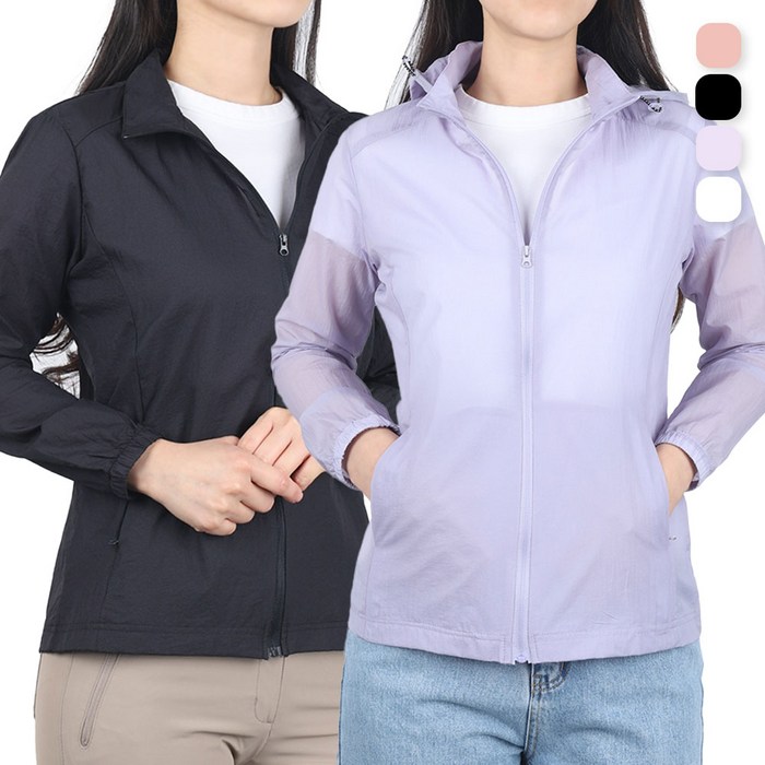 여성점퍼 경량 간절기 홑겹 후드집업 아노락 얇은 바람막이