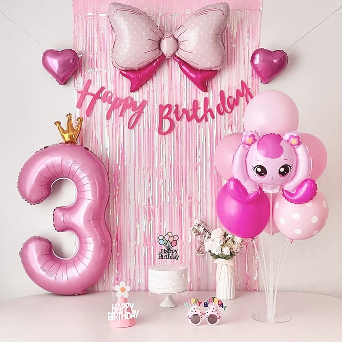 연지마켓 하츄핑 풍선 캐치 티니핑 생일 파티 용품 세트, 1세트 연지마켓 하츄핑 풍선 캐치 티니핑 생일 파티 용품 세트, 1세트
