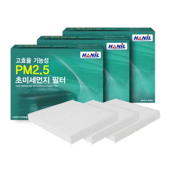 PM2.5 초미세먼지 필터 3회 교체분, 1개, 현대  pb134 아반떼MD하이브리드 3개