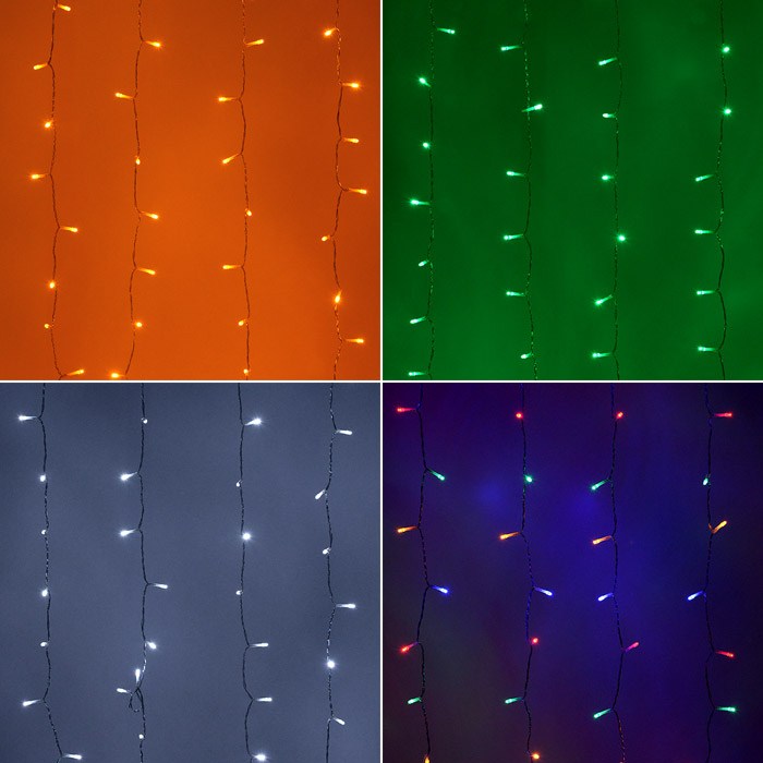 지아이비 DC24V LED 160구 커튼 라이트트리전구장식조명 16종 전원코드포함, DC24V LED 160구 커튼 라이트, 1개