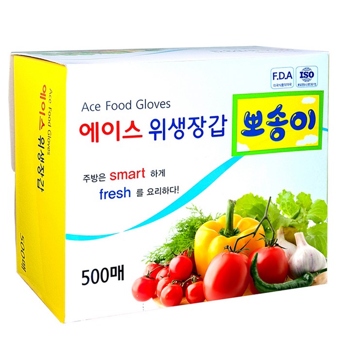 에이스 뽀송이 위생장갑 500매, 500매, 1개