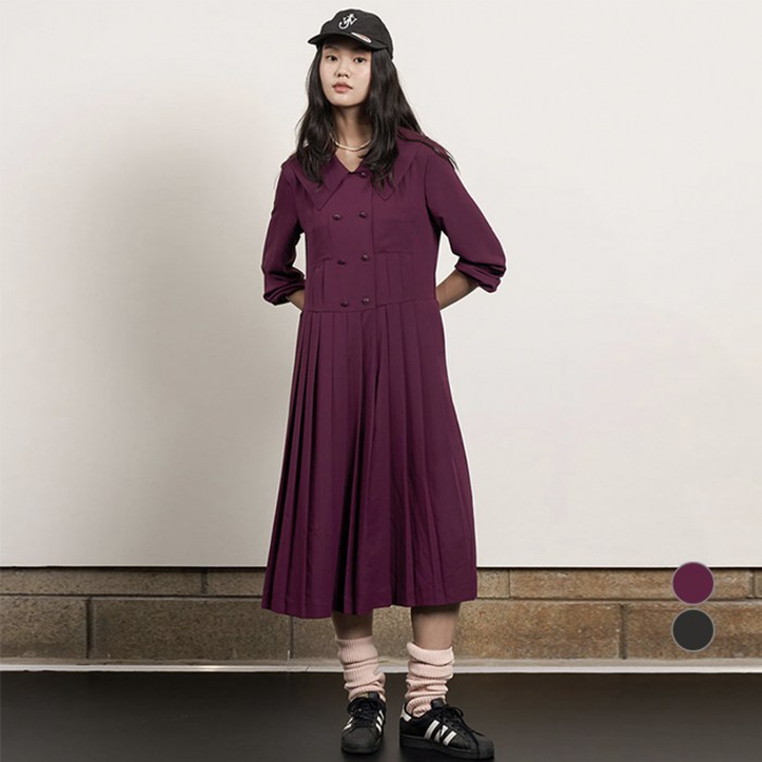 올리브데올리브 여성용 플리츠빅카라원피스