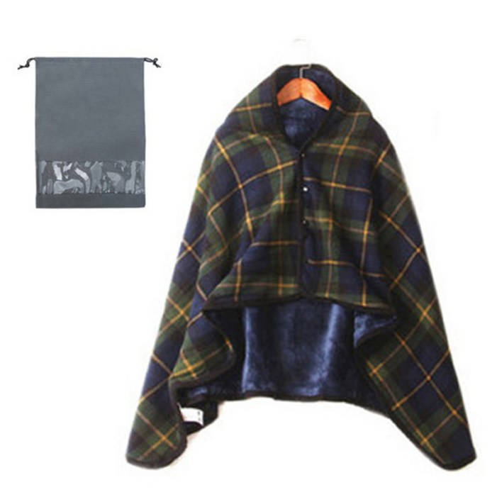 극세사 망토 무릎 담요  파우치