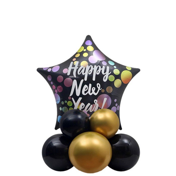 새해 풍선기둥 해피뉴이어 별 도트 세트