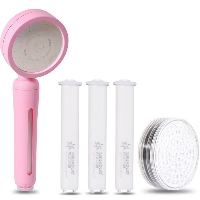 아쿠아듀오 블라썸 필터샤워기 세트, 1개, 핑크