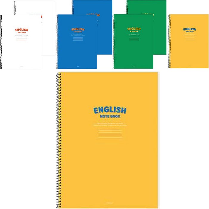 핑크풋 1500 비비드 영어노트 4종 x 2p 세트, WHITE  GREEN  BLUE  YELLOW, 1세트