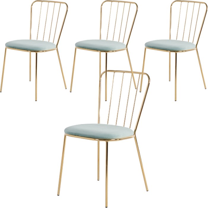 가구느낌 밀크 골드 벨벳 인테리어 체어 4p