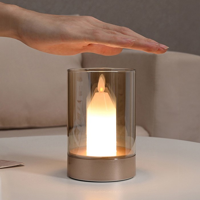 21세기트랜드 아몬드 촛불 무드 무선 모션 센서 조명, 샴페인골드