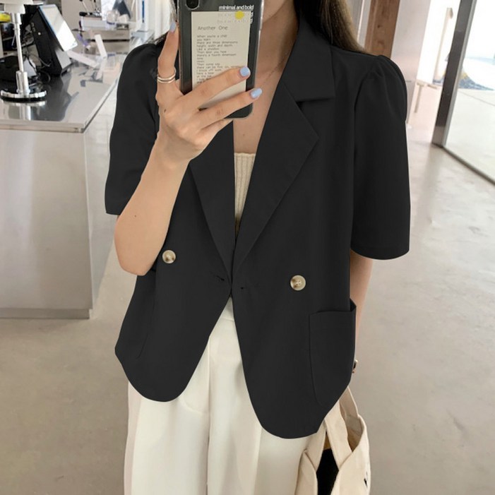 앤드스타일 여성용 데잇 퍼프슬리브 반팔 숏 자켓 260467 앤드스타일 여성용 데잇 퍼프슬리브 반팔 숏 자켓 260467