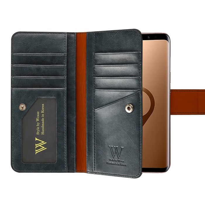 더블유케이스 브뤼셀에디션 양면지갑 휴대폰 케이스  핸드 스트랩 세트